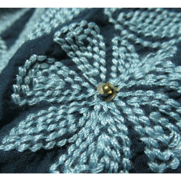 NEW Anthropologie Turquoise Embroidered Top - Picture 7 of 7